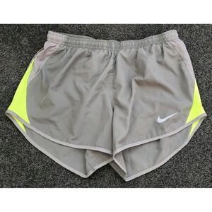 Nike Dri-FIT Running‎ Shorts Women's Size S Gray Neon Yellow Athletic Gym